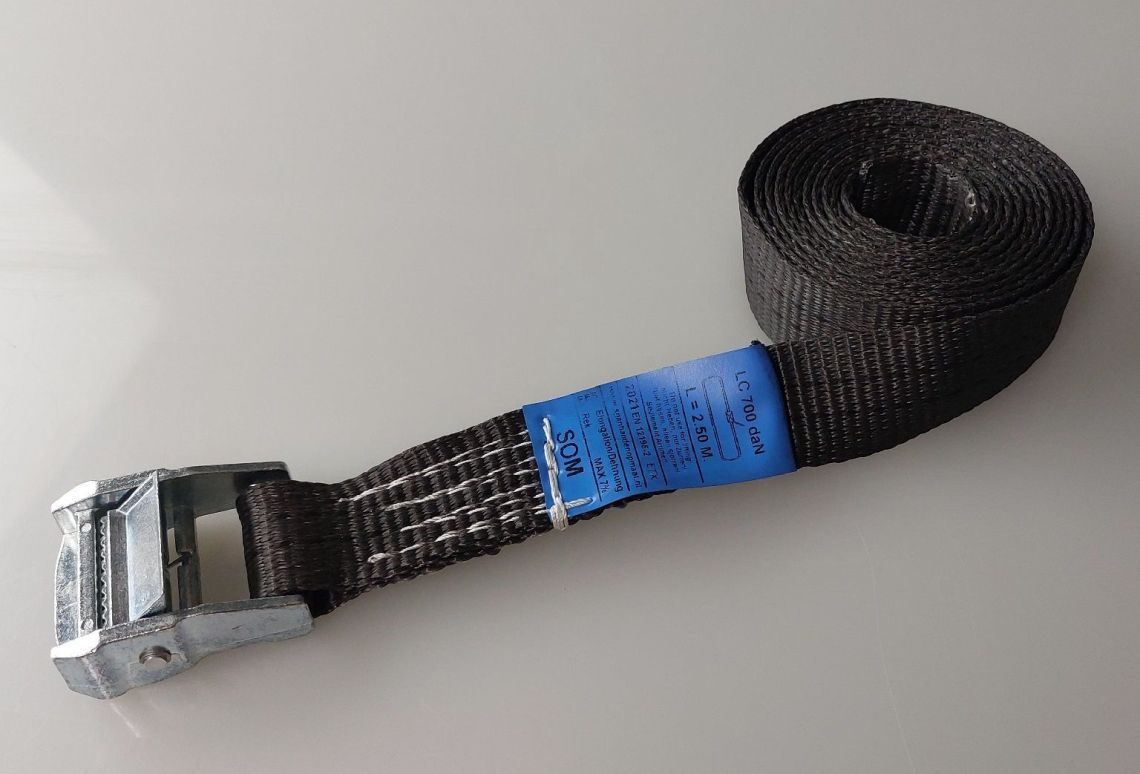 Bagagegordel 35 mm 350 kg 2,5M zwart