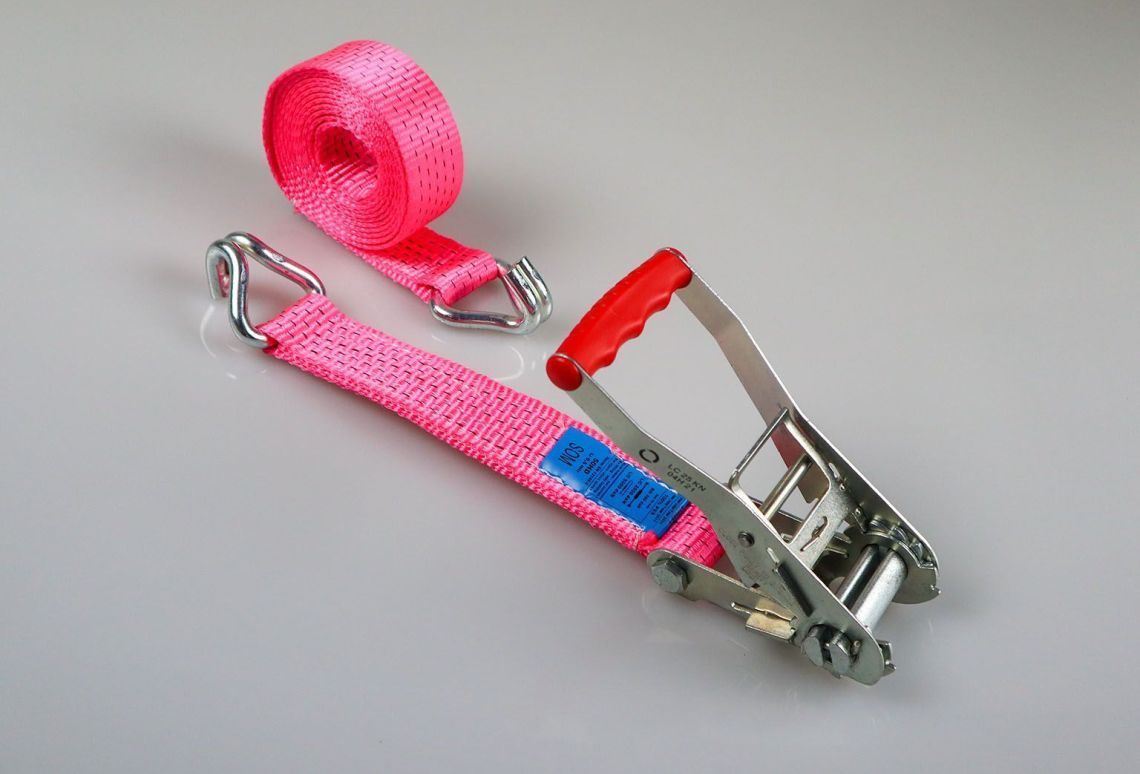 Spanband 50 mm 5T 2-delig Roze - Zijaanzicht