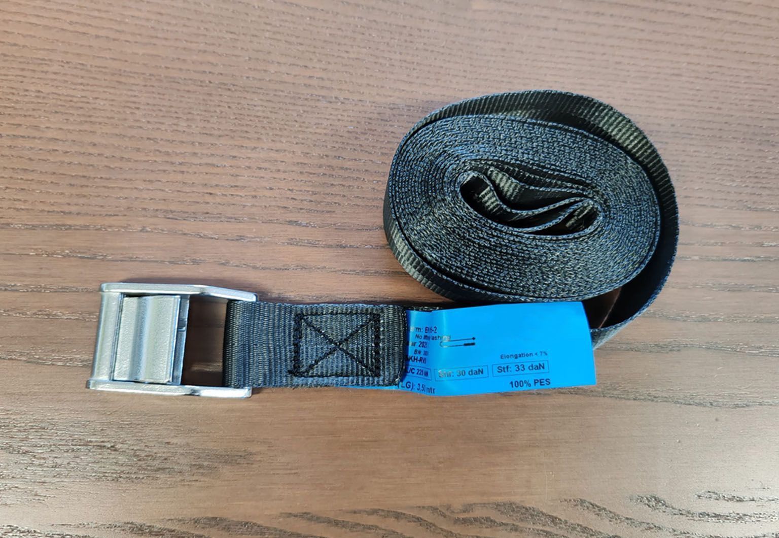 Bagagegordel 25 mm 450 kg RVS gesp 3.5 meter (restpartij)